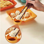 Multi-Section Serving Tray with Sauce Bowl
