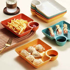 Multi-Section Serving Tray with Sauce Bowl