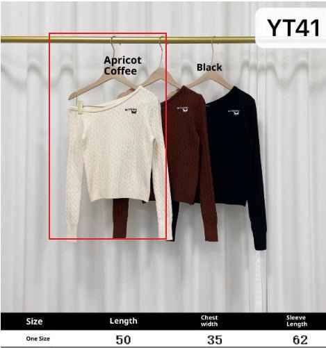 New Korean-style Sweet-and-cool Sister Embroidered Off-shoulder Long-sleeve Knit Top