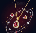 Red Teardrop Cubic Zirconia Set - Genzzes