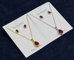 Red Teardrop Cubic Zirconia Set