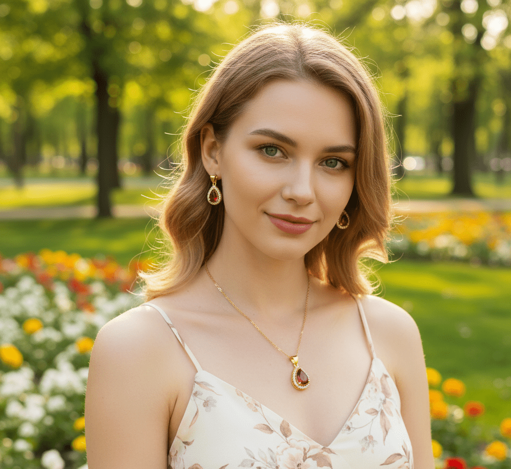 Red Teardrop Cubic Zirconia Set - Genzzes