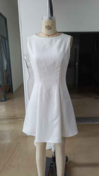 Solid-color A-line Sleeveless Slim-fit Elegant Tea Party Dress