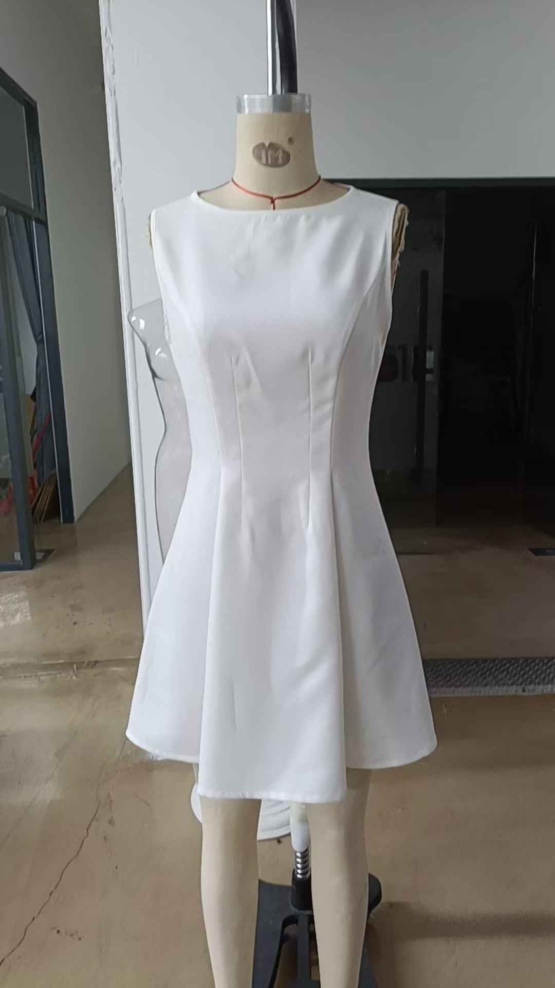 Solid-color A-line Sleeveless Slim-fit Elegant Tea Party Dress