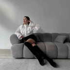 Stand-collar Chiffon Top With A Fashionable Design And Ruffled Hem