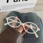 Ultra Light Women's Leopard Print Oval Retro Ins Glasses