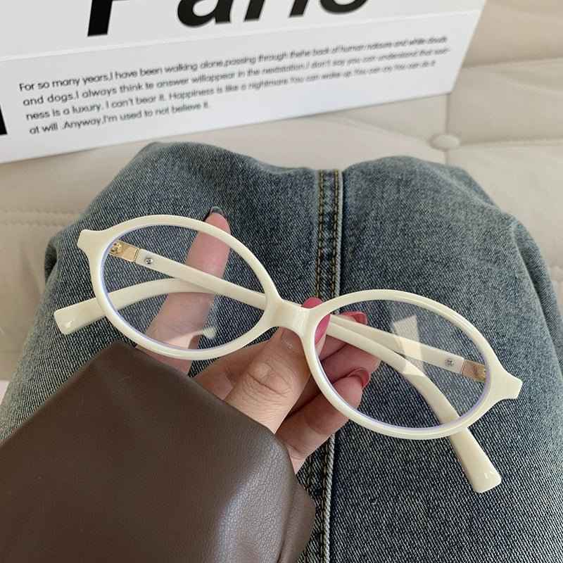 Ultra Light Women's Leopard Print Oval Retro Ins Glasses