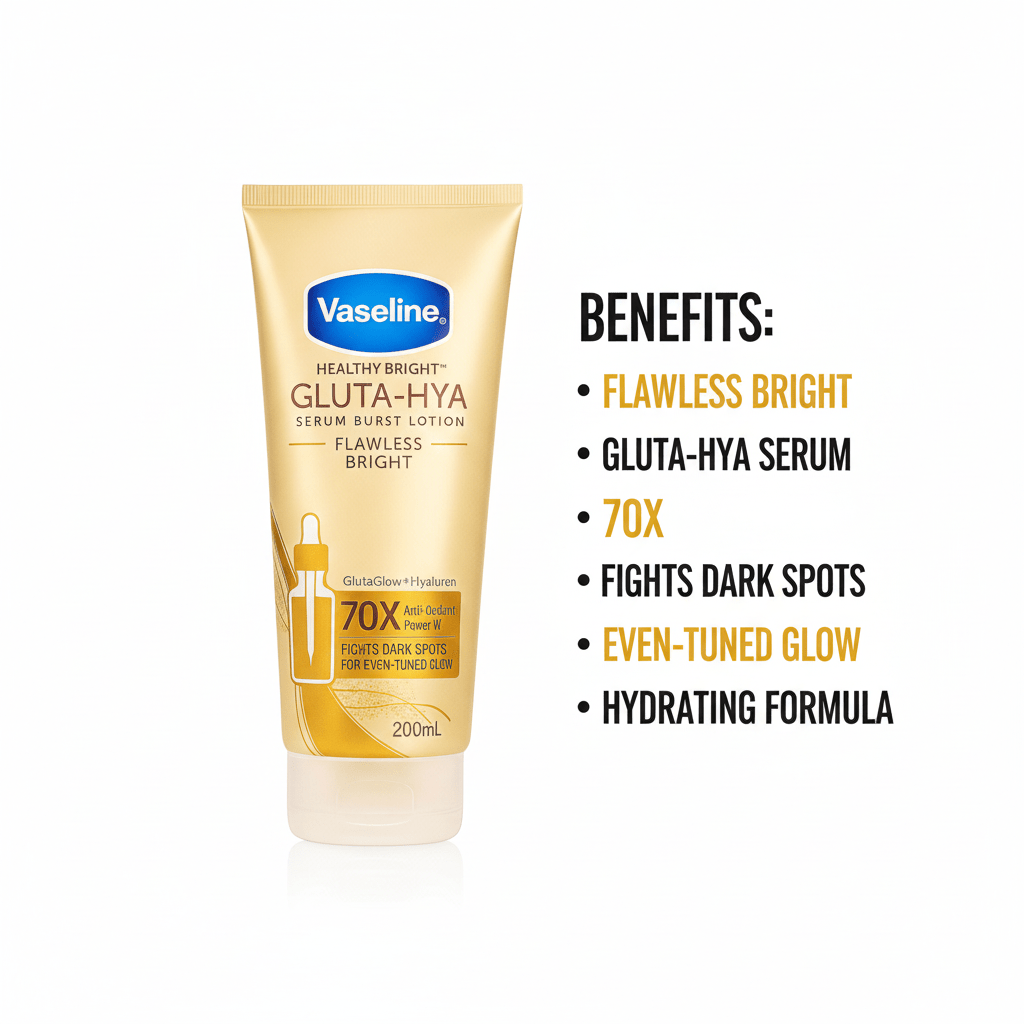 Vaseline - Healthy Bright Gluta-Hya Flawless Bright Lotion - Genzzes