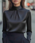 Women's Casual Fashionable Elegant Solid-Color Long-Sleeve Shirt