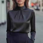 Women's Casual Fashionable Elegant Solid-Color Long-Sleeve Shirt