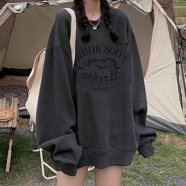 Women's Relaxed-fit Casual Hoodie With A Crew Neck