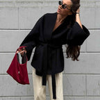 Women's V-neck Lace-up Chanel-style Long-sleeve Jacket